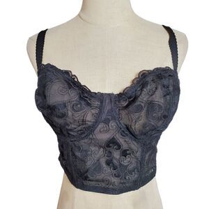 Gilligan & O'Malley Black Lace Bustier Crop Top